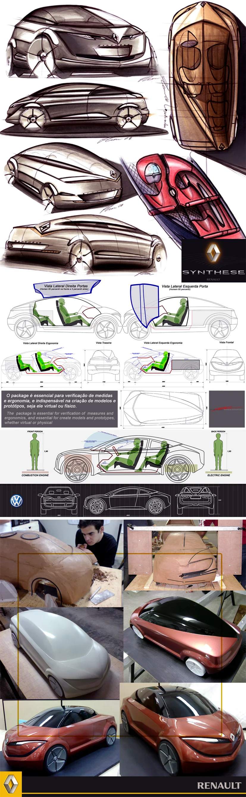 Prancha Renault com processo e modelo físico